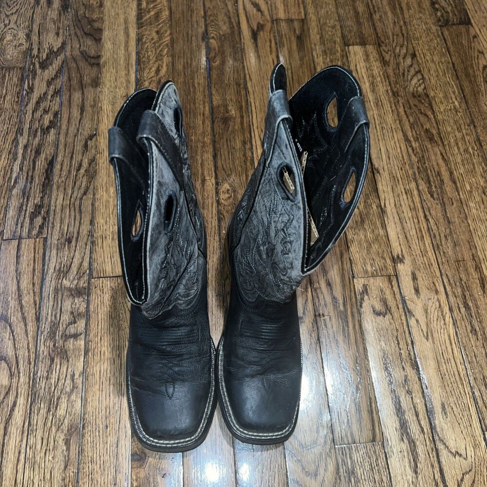 Smoky Mountain Boot Men 8.5EE Duke Black Distress Leather Cowboy Boot Style 4912 - Picture 4 of 7